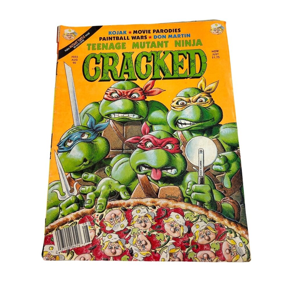 CRACKED Teenage Mutant Ninja Turtle Vtg Comic Book #255 AUG 90 Graphic Novels